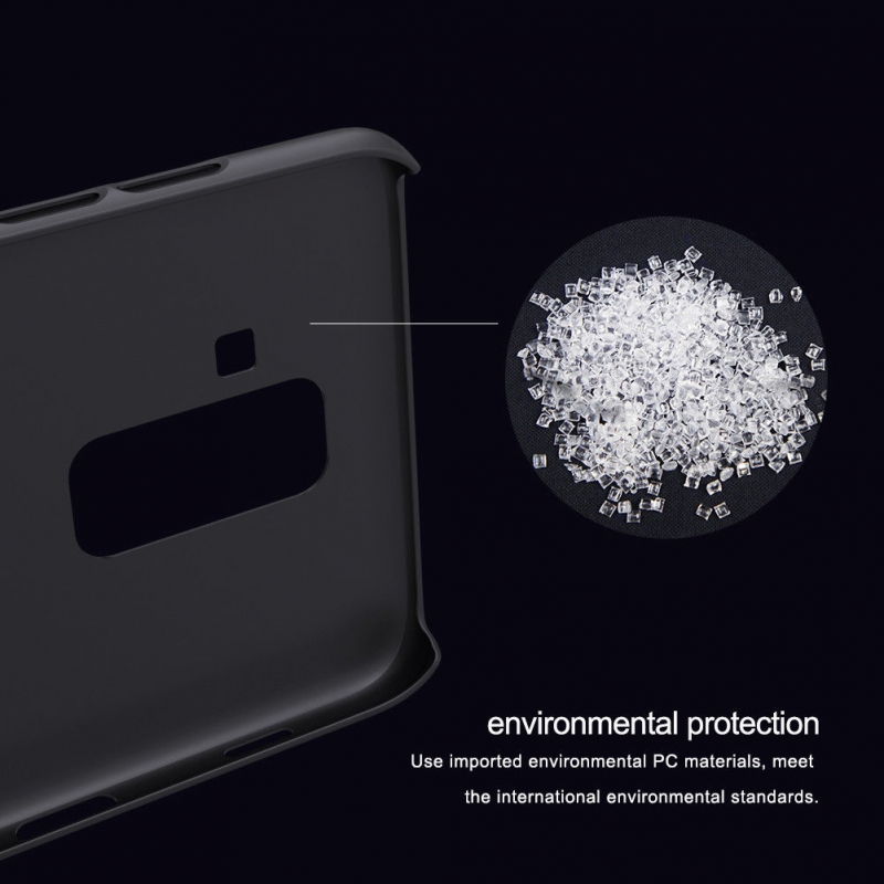 Ốp Lưng Samsung Galaxy J8 2018 Hiệu Nillkin Dạng Sần được làm bằng nhựa Polycarbonat có khả năng đàn hồi tốt, không bị giòn và khả năng chống trầy xước tốt trong nhưng va chạm.